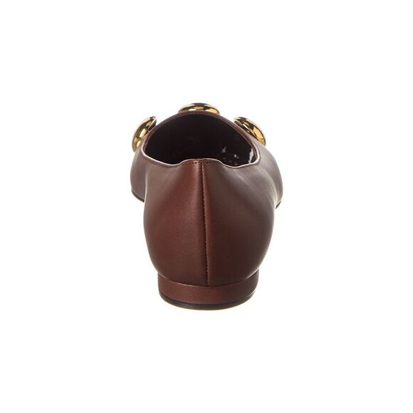 Manolo Blahnik Chappa Leather Flat, Brown - Picture 3 of 5